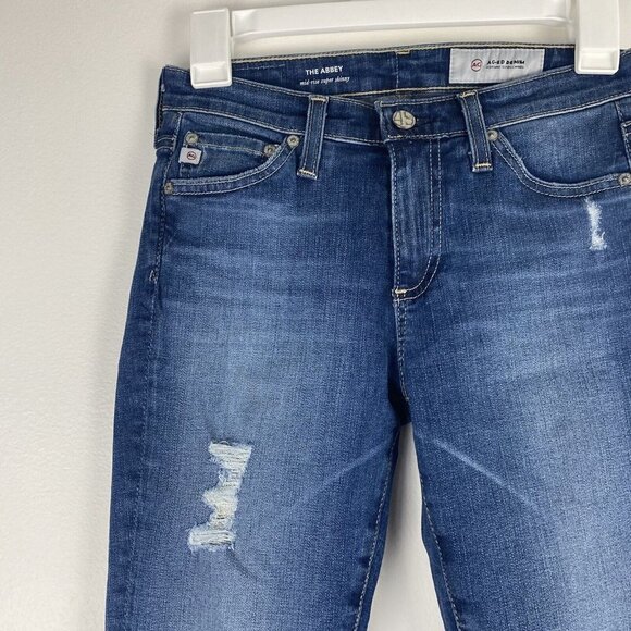 AG Adriano Goldschmied Womens Skinny Jeans Size 24 Medium Wash Abbey Mid Rise - Picture 2 of 11